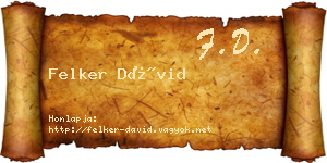 Felker Dávid névjegykártya